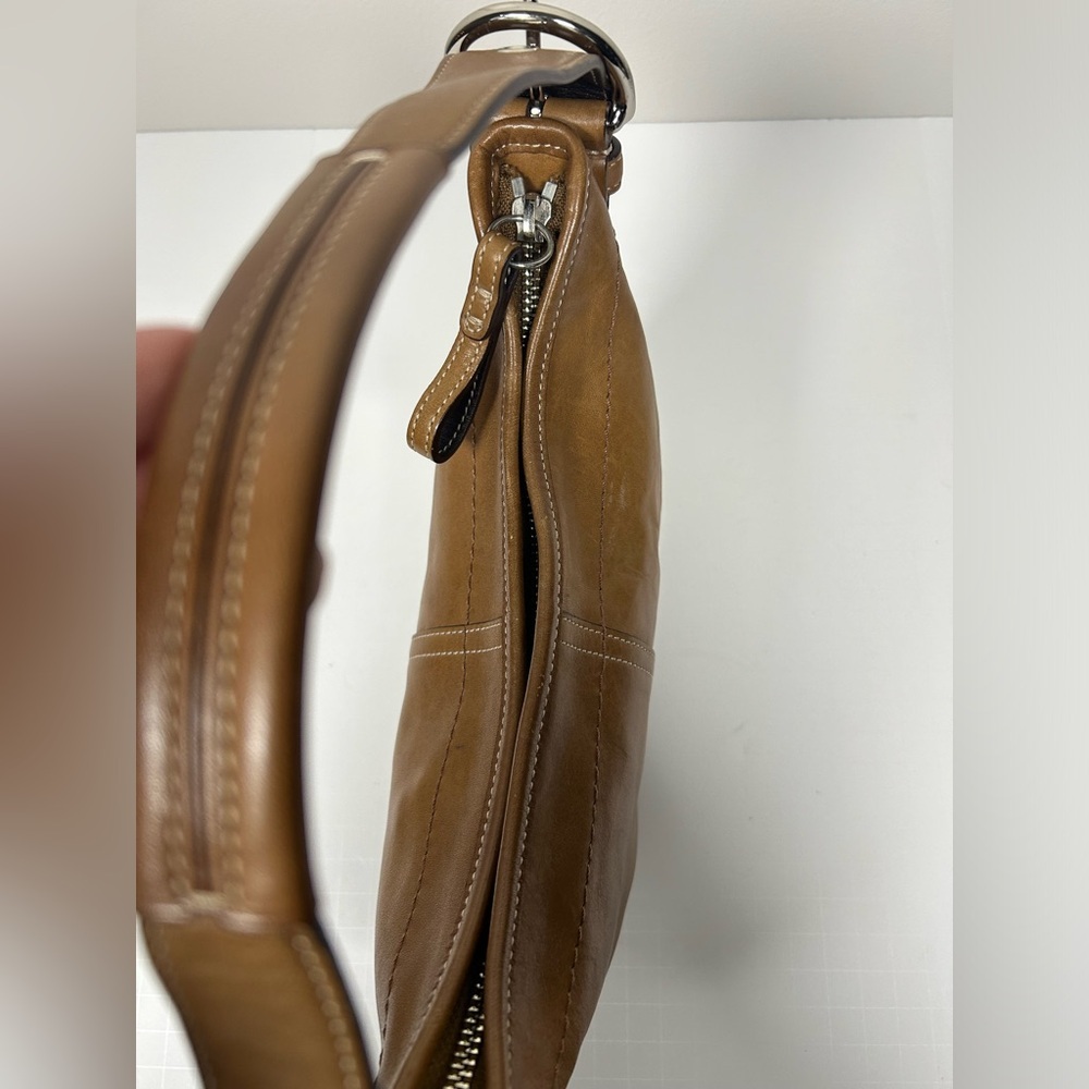 Vintage Coach Y2K Soho Hobo Carmel Brown Leather Mini bag #9541 - Picture 9 of 17